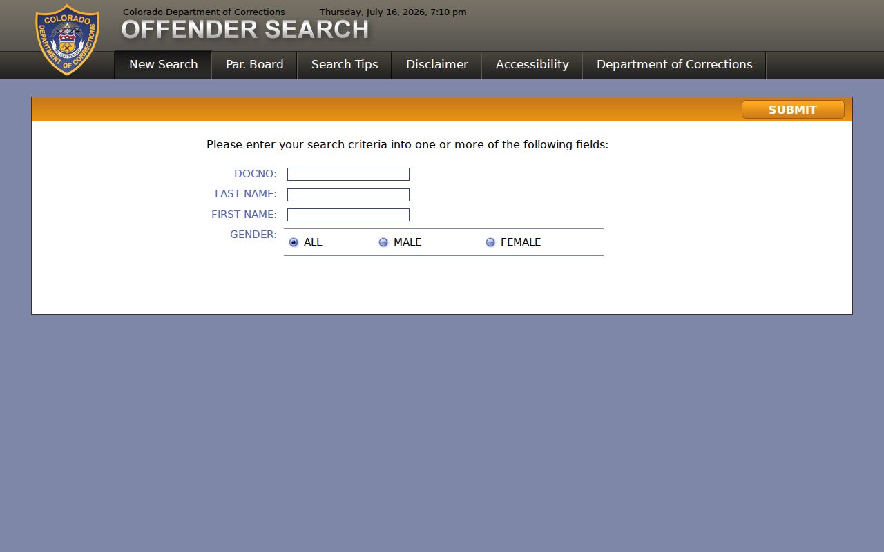 Summit County criminal history CDOC offender search