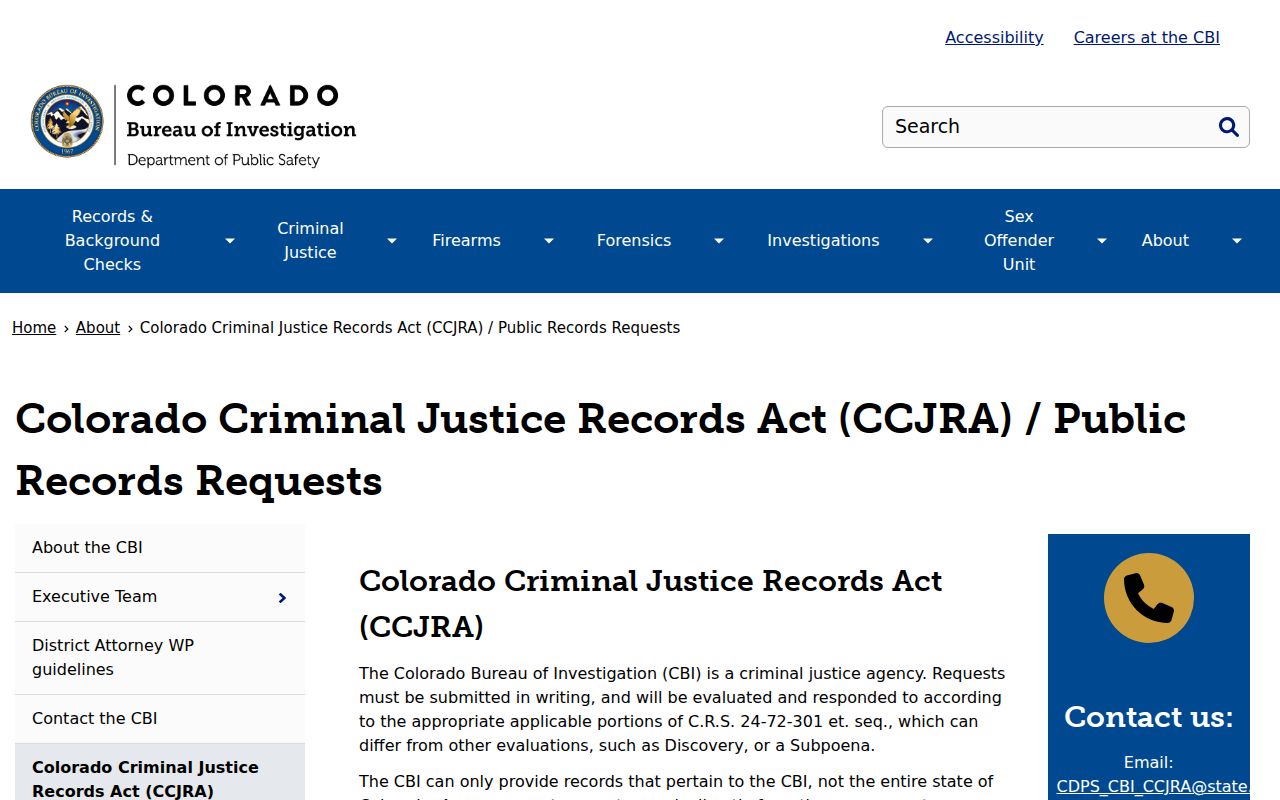 CCJRA access for Summit County arrest records