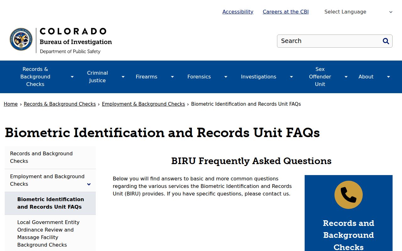 Summit County arrest history information from CBI