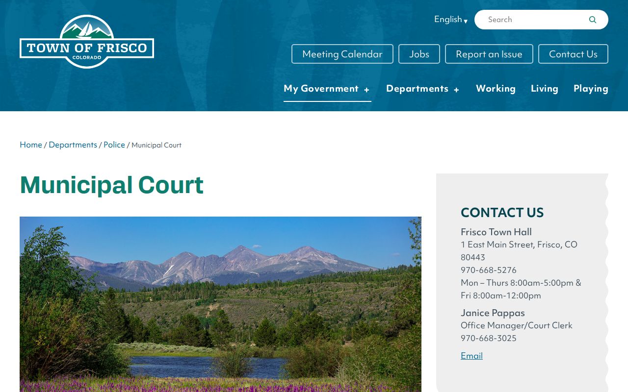 Frisco criminal history Municipal Court records page