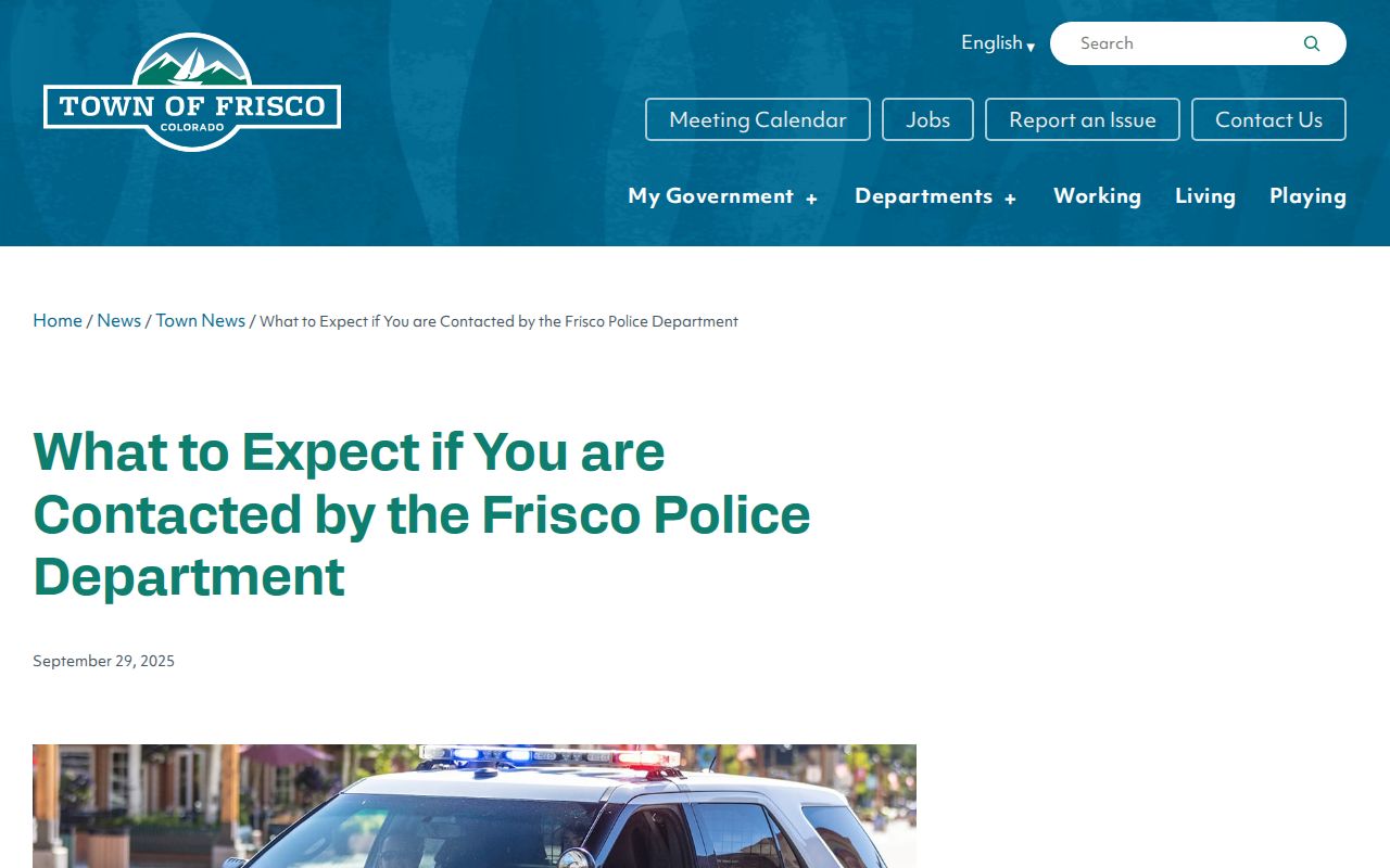 Frisco criminal history police contact explanation